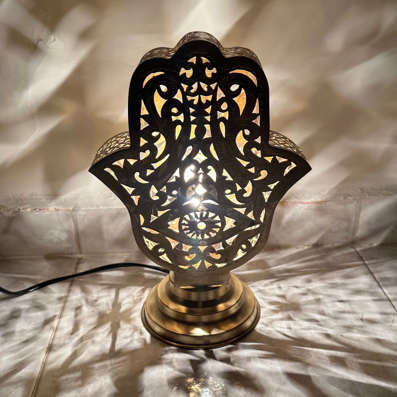 Moroccan Handmade Brass Table Lamp (Nujud)