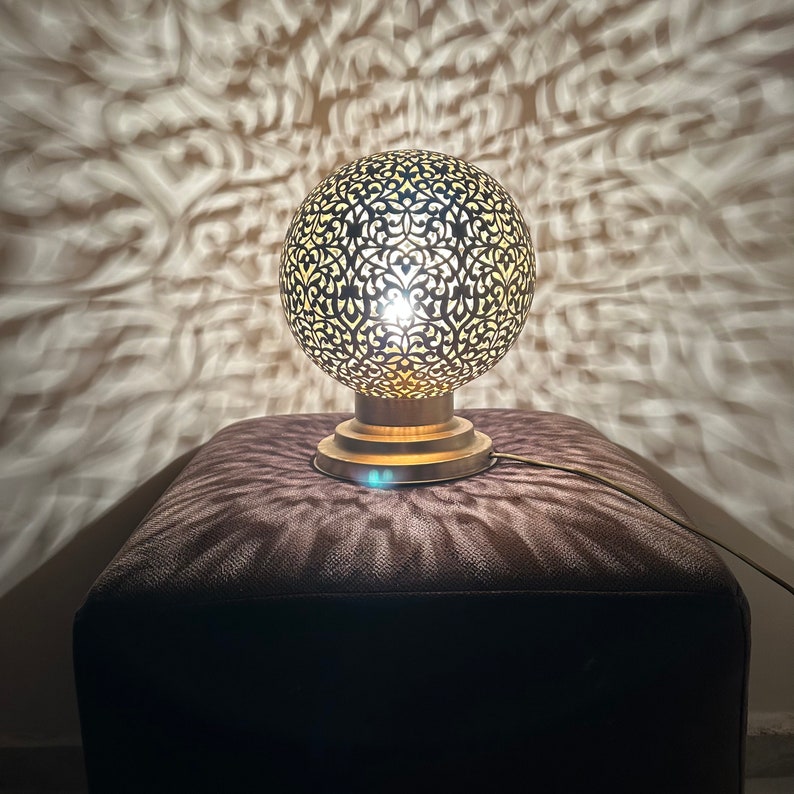 Order by Size : Moroccan Handmade Brass Table Lamp (Tifawt)