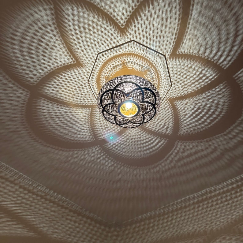 Order by Size : Moroccan Handmade Brass Ceiling Pendant Light (Fariha)