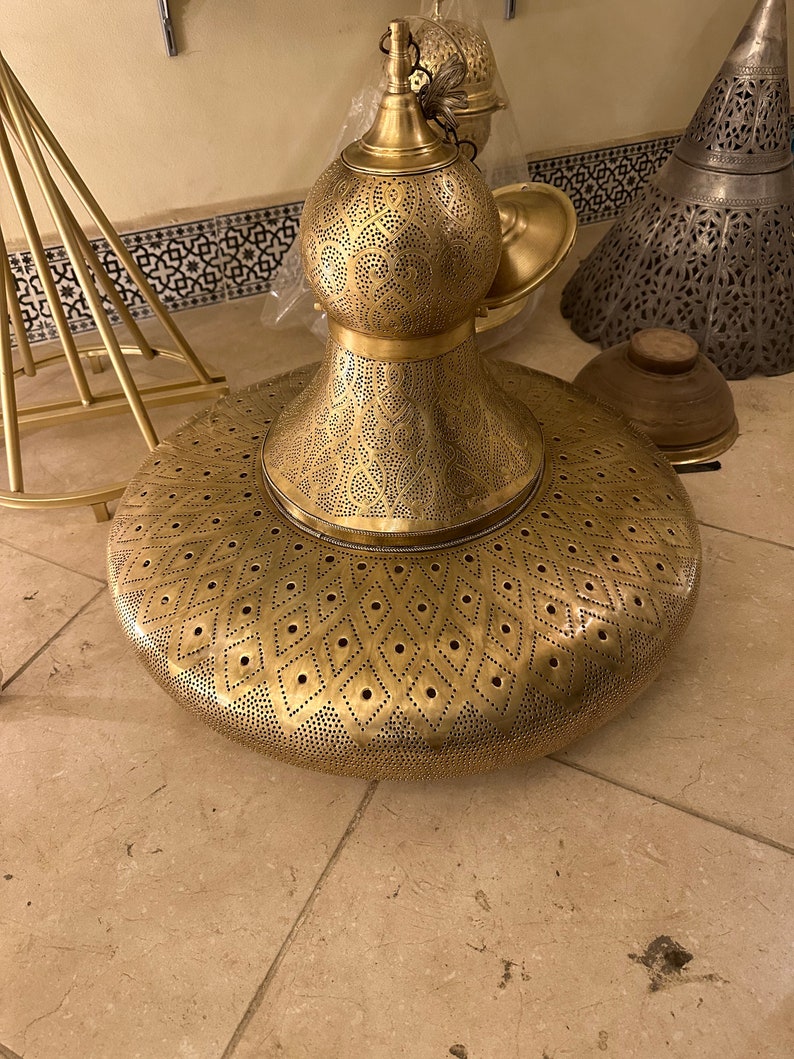 Order by Size : Moroccan Handmade Brass Ceiling Pendant Light (Rasha)