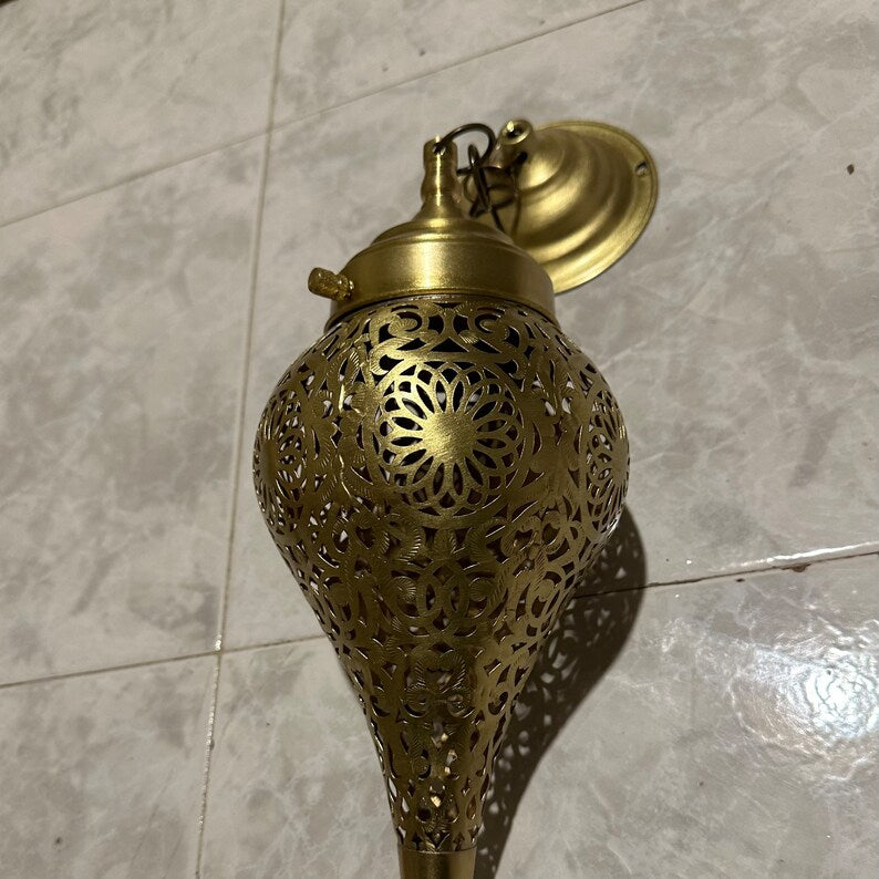 Moroccan Handmade Brass Ceiling Pendant Light (Aṣil)