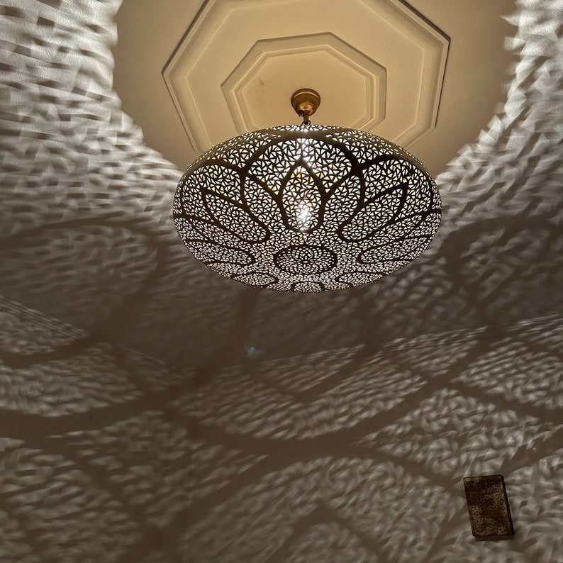 Order by Size : Moroccan Handmade Brass Ceiling Pendant Light (Rayhana)