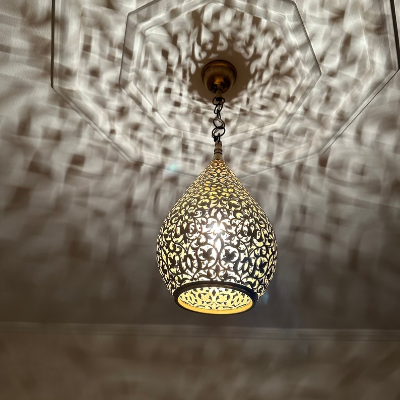 Order by Size : Moroccan Handmade Brass Ceiling Pendant Light (Nariman)