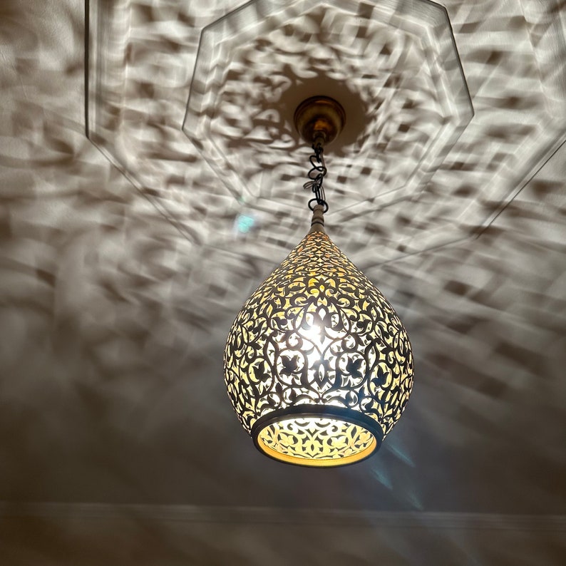 Order by Size : Moroccan Handmade Brass Ceiling Pendant Light (Nariman)