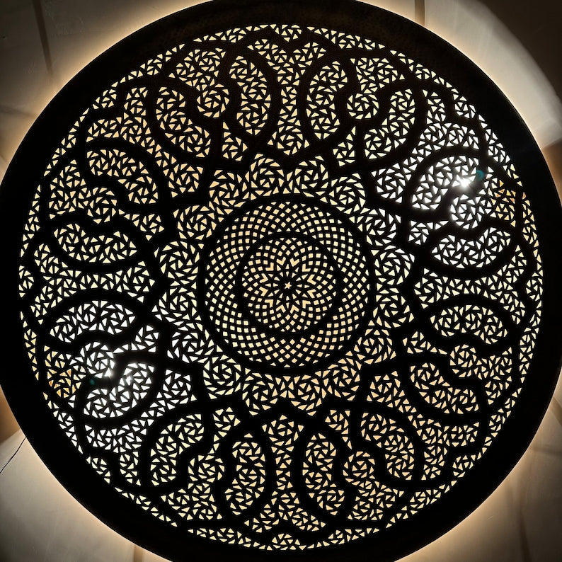 Order by Size : Moroccan handmade brass round wall light lamp ( casablanca)
