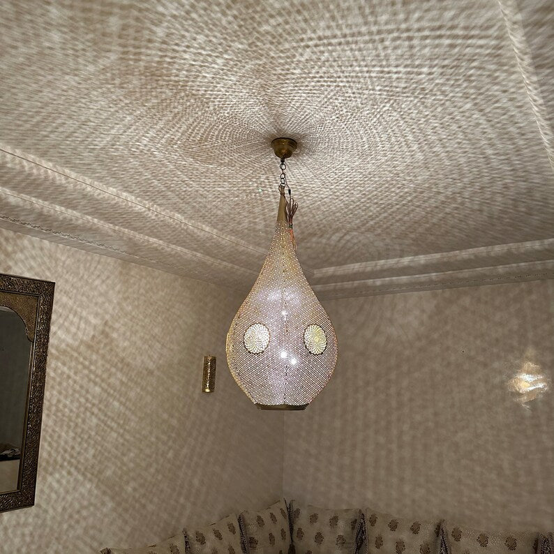 Moroccan Handmade Brass Ceiling Pendant Light (Nanna)