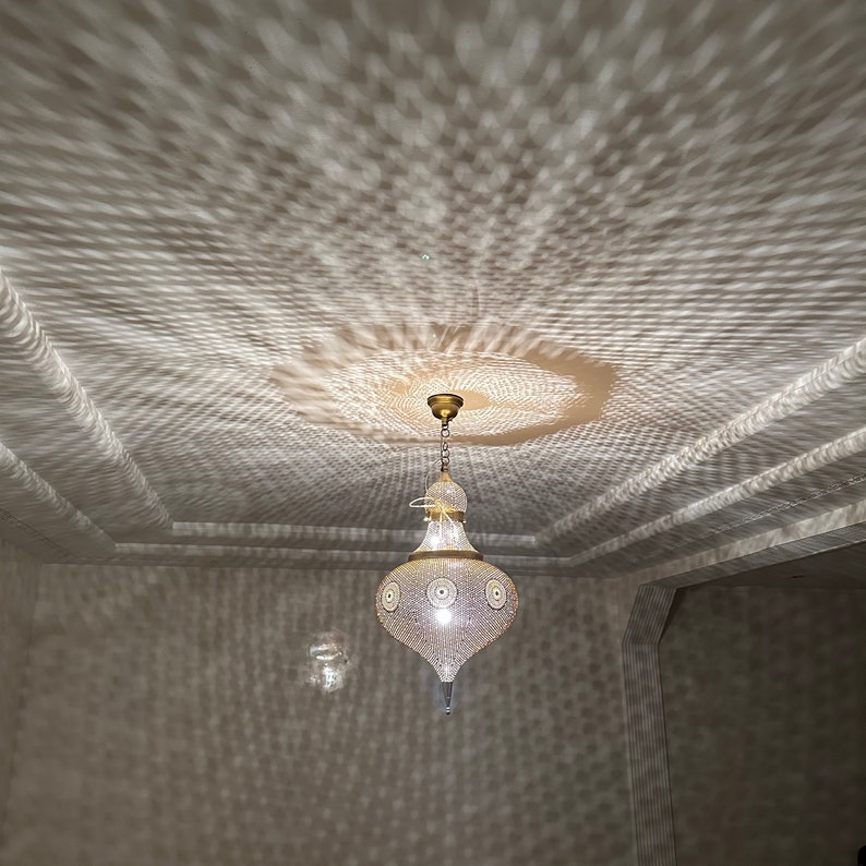 Moroccan Handmade Brass Ceiling Pendant Light (Sekina)