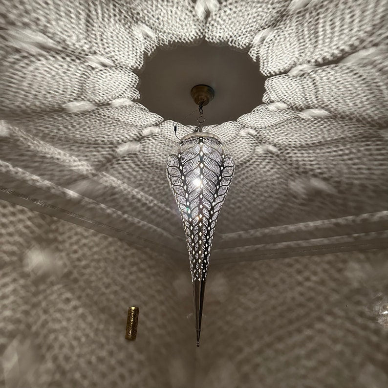 Order by Size : Moroccan Handmade Brass Ceiling Pendant Light (Tafukt)