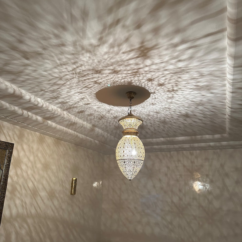 Moroccan Handmade Brass Ceiling Pendant Light (Mana)