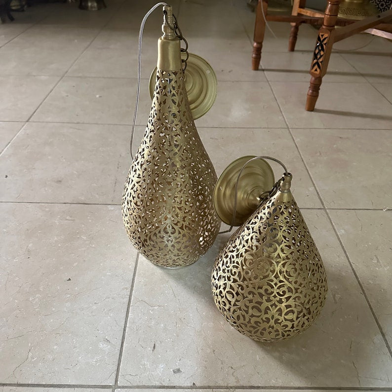 Order by Size : Moroccan Handmade Brass Ceiling Pendant Light (Nariman)