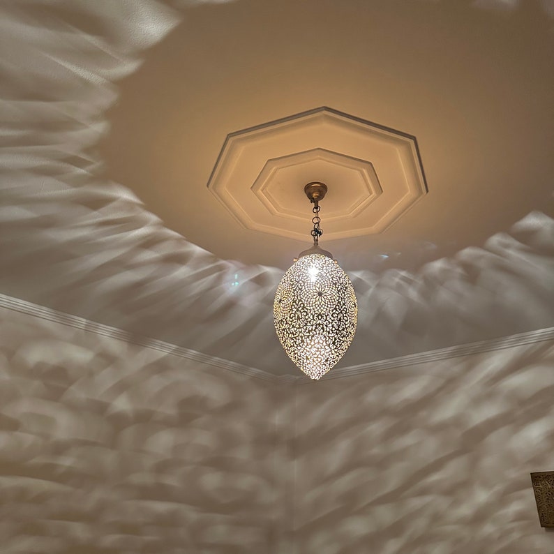 Order by Size : Moroccan Handmade Brass Ceiling Pendant Light (Mazi)