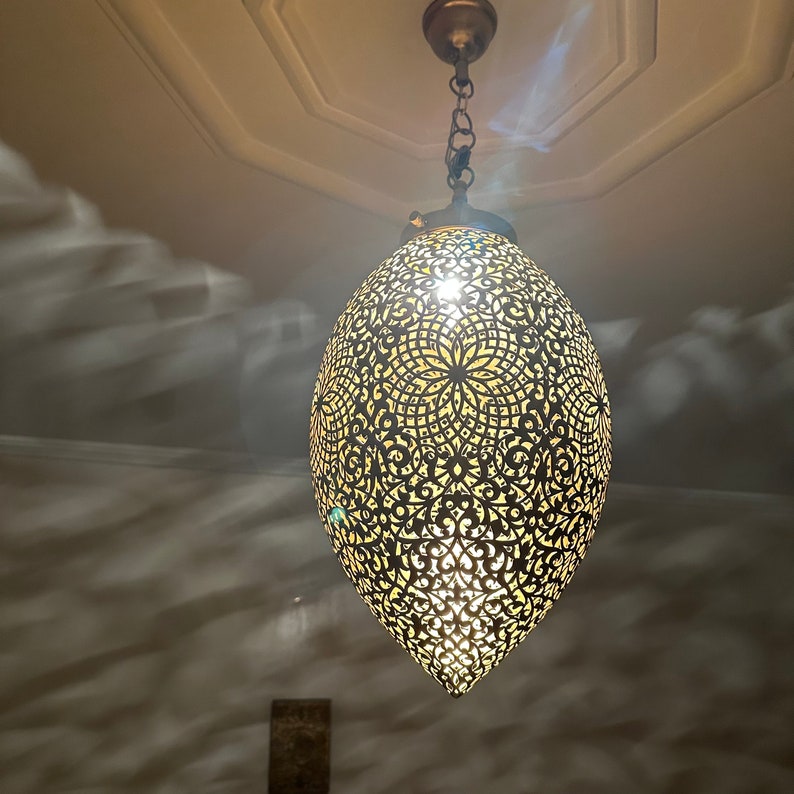 Order by Size : Moroccan Handmade Brass Ceiling Pendant Light (Mazi)