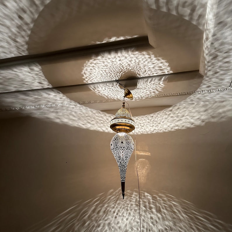 Order by Size : Moroccan Handmade Brass Ceiling Pendant Light (Haylana)