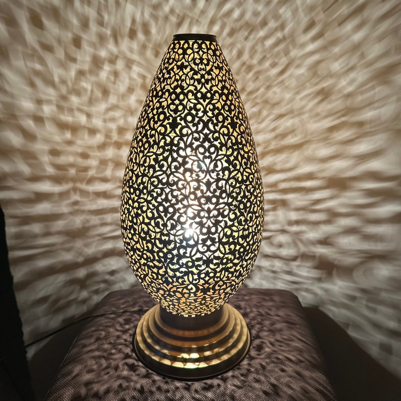 Order by Size : Moroccan Handmade Brass Table Lamp (Layan)