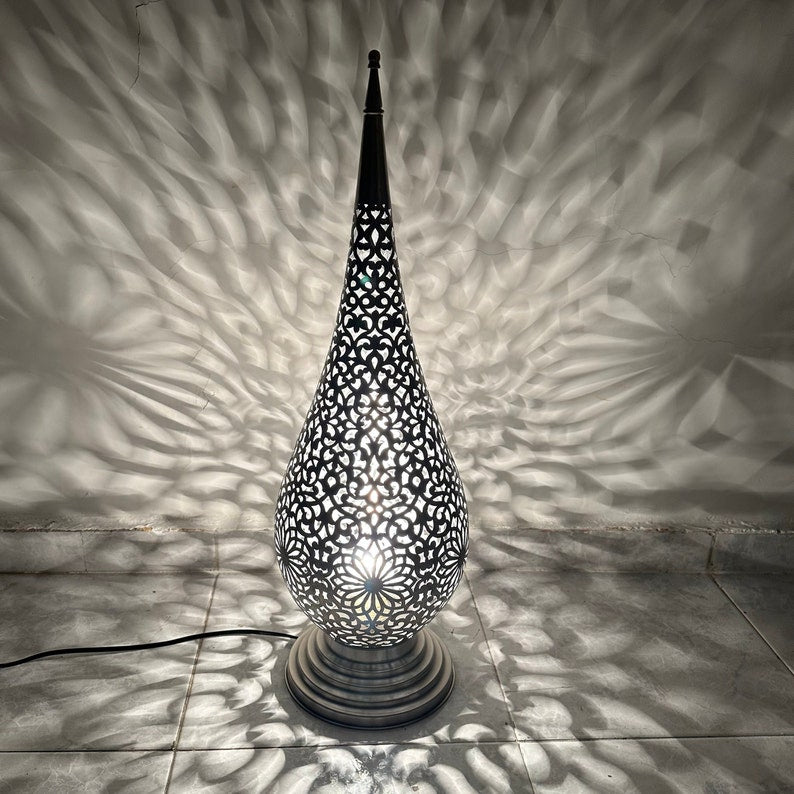 Order by Size : Moroccan Handmade Brass Table Lamp (Basmah)