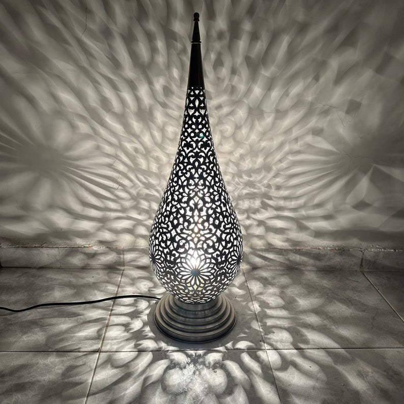 Order by Size : Moroccan Handmade Brass Table Lamp (Basmah)