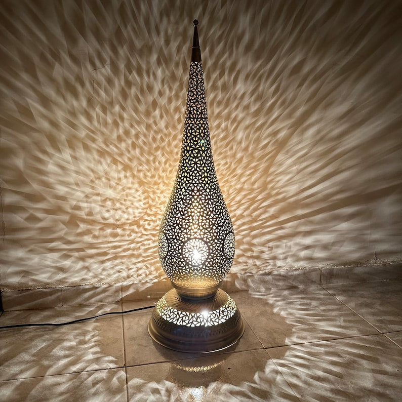 Order by Size : Moroccan Handmade Brass Table Lamp (Lulu)