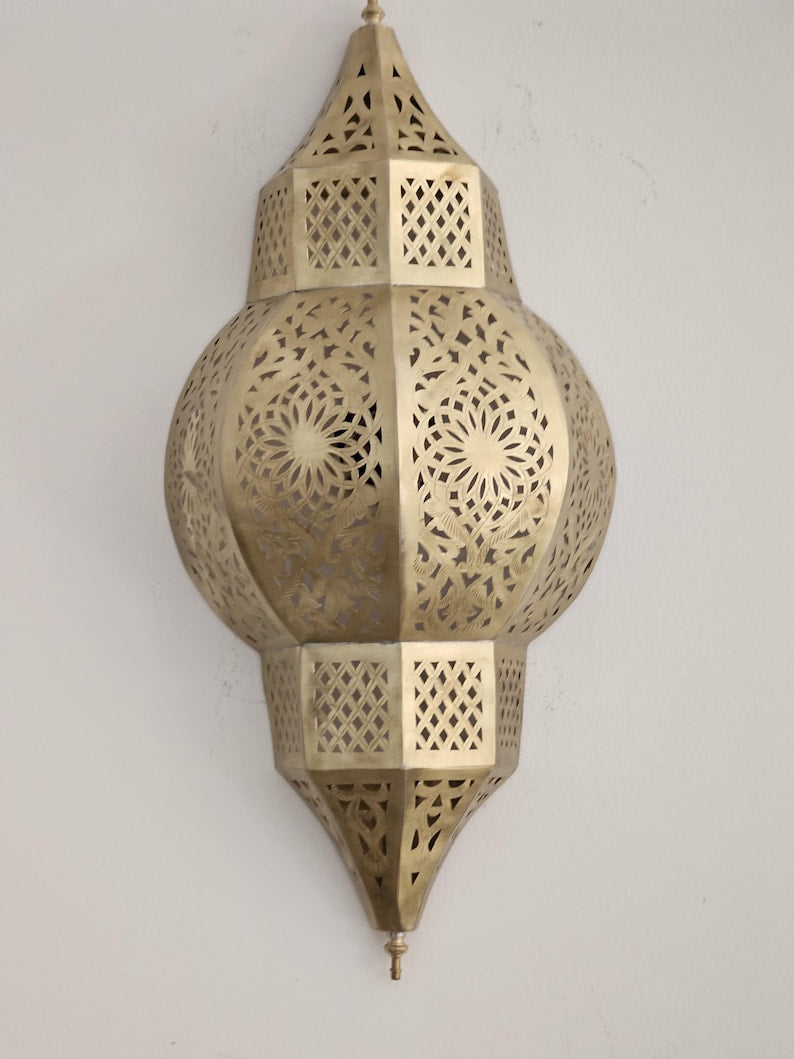 Moroccan handmade sconce brass wall light (kamila)