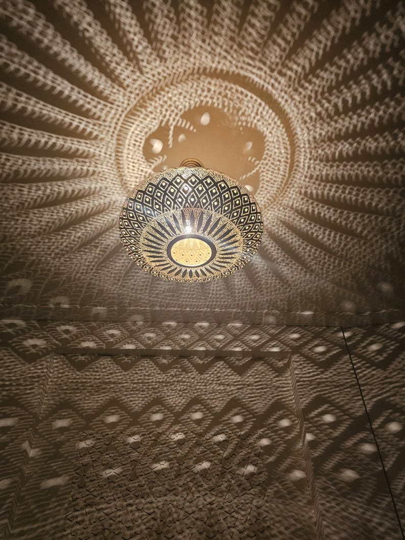 Order by Size : Moroccan Handmade Brass Ceiling Pendant Light (Maysaa)