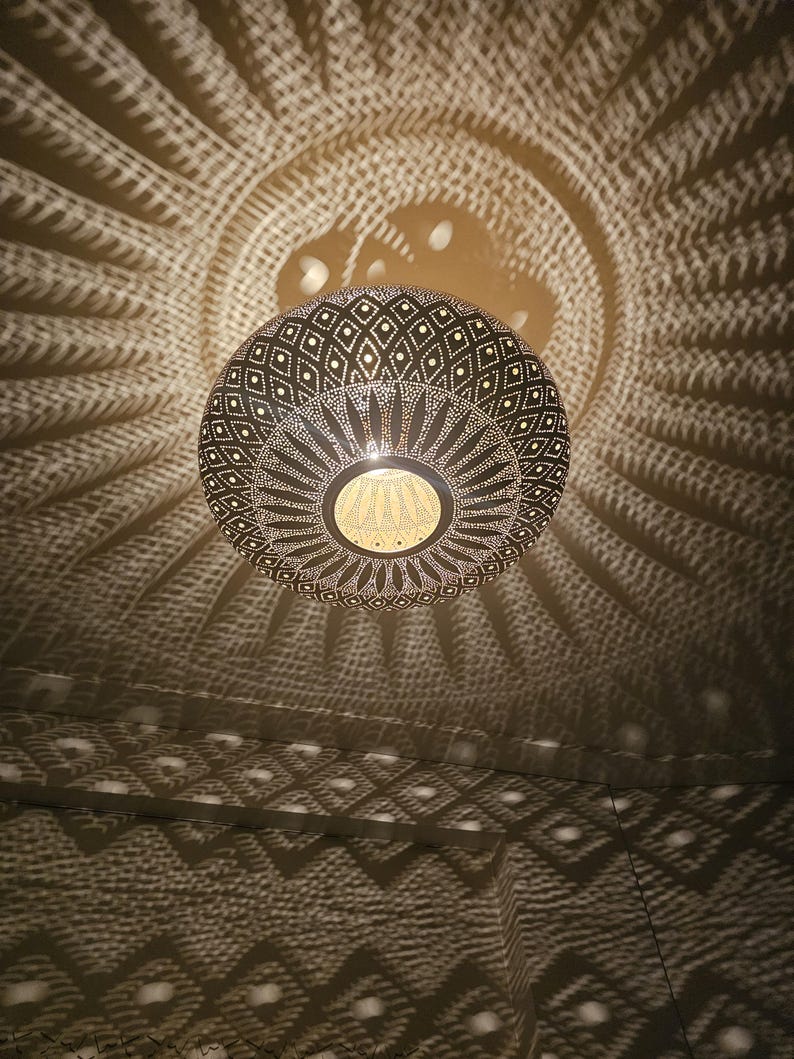Order by Size : Moroccan Handmade Brass Ceiling Pendant Light (Maysaa)
