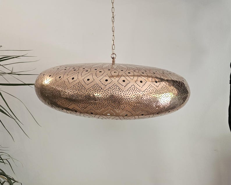 Order by Size : Moroccan Handmade Brass Ceiling Pendant Light (Tahira)