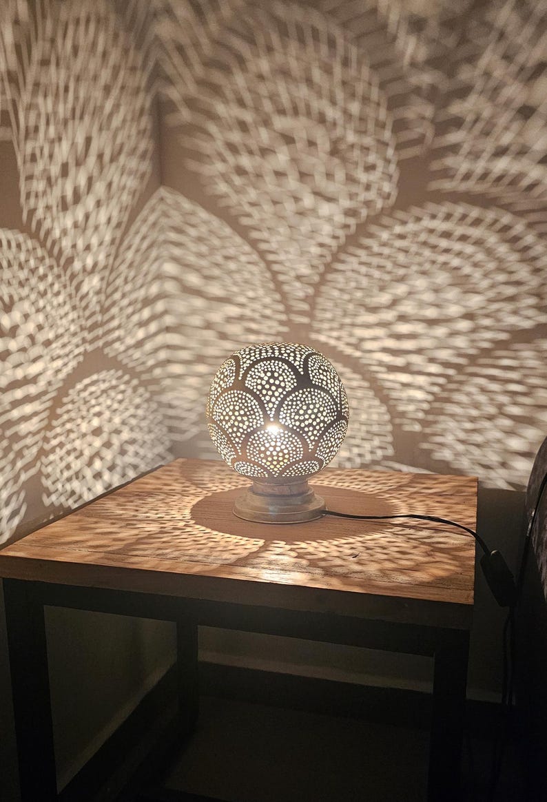 Order by Size : Moroccan Handmade Brass Table Lamp (Dahab)