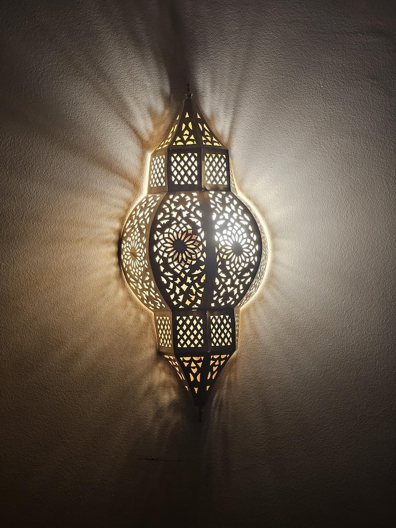 Moroccan handmade sconce brass wall light (kamila)