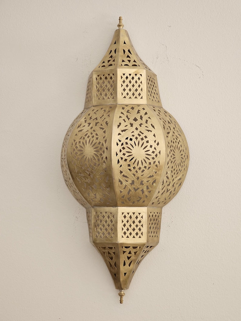 Moroccan handmade sconce brass wall light (kamila)