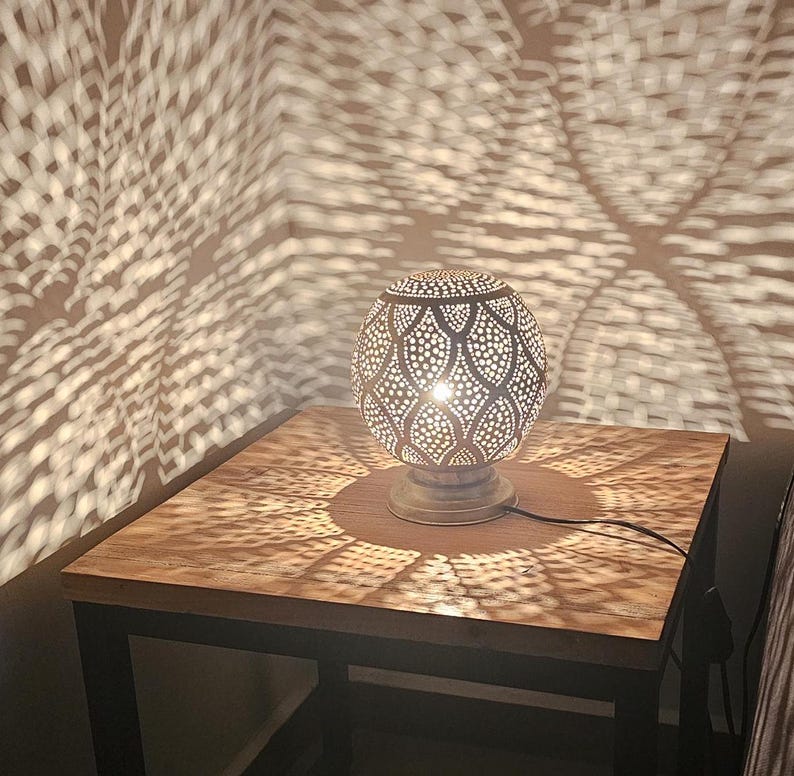 Order by Size : Moroccan Handmade Brass Table Lamp (Turath)