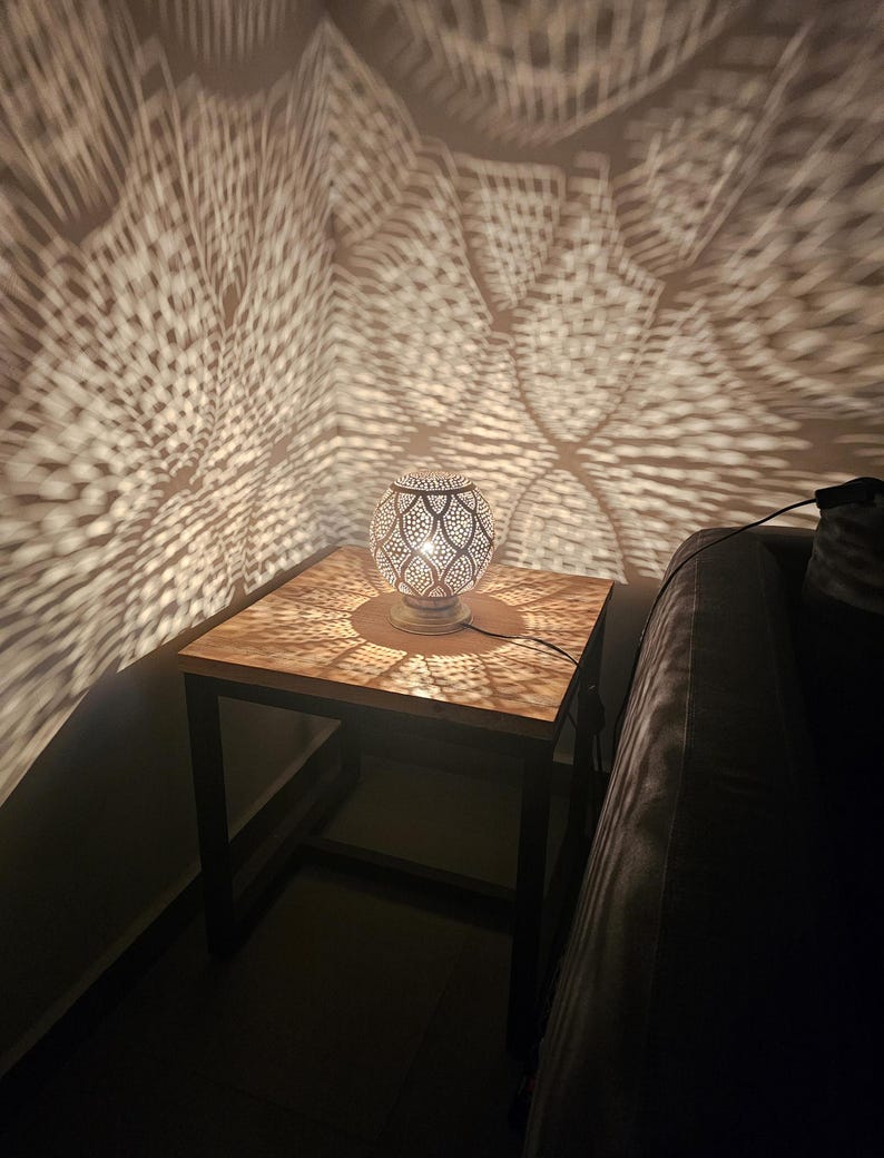Order by Size : Moroccan Handmade Brass Table Lamp (Turath)