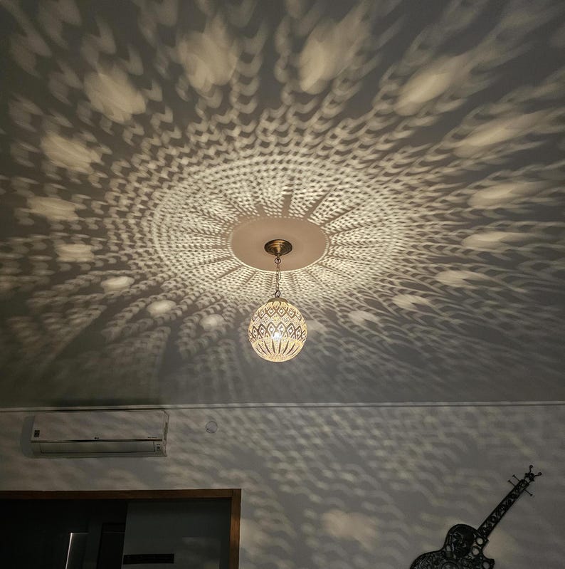 Order by Size : Moroccan Handmade Brass Ceiling Pendant Light (Shahira)