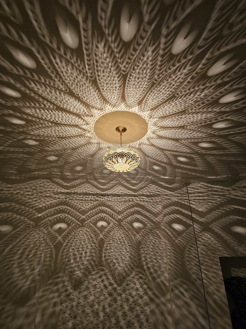 Order by Size : Moroccan handmade brass Ceiling pendant light (Aalia)