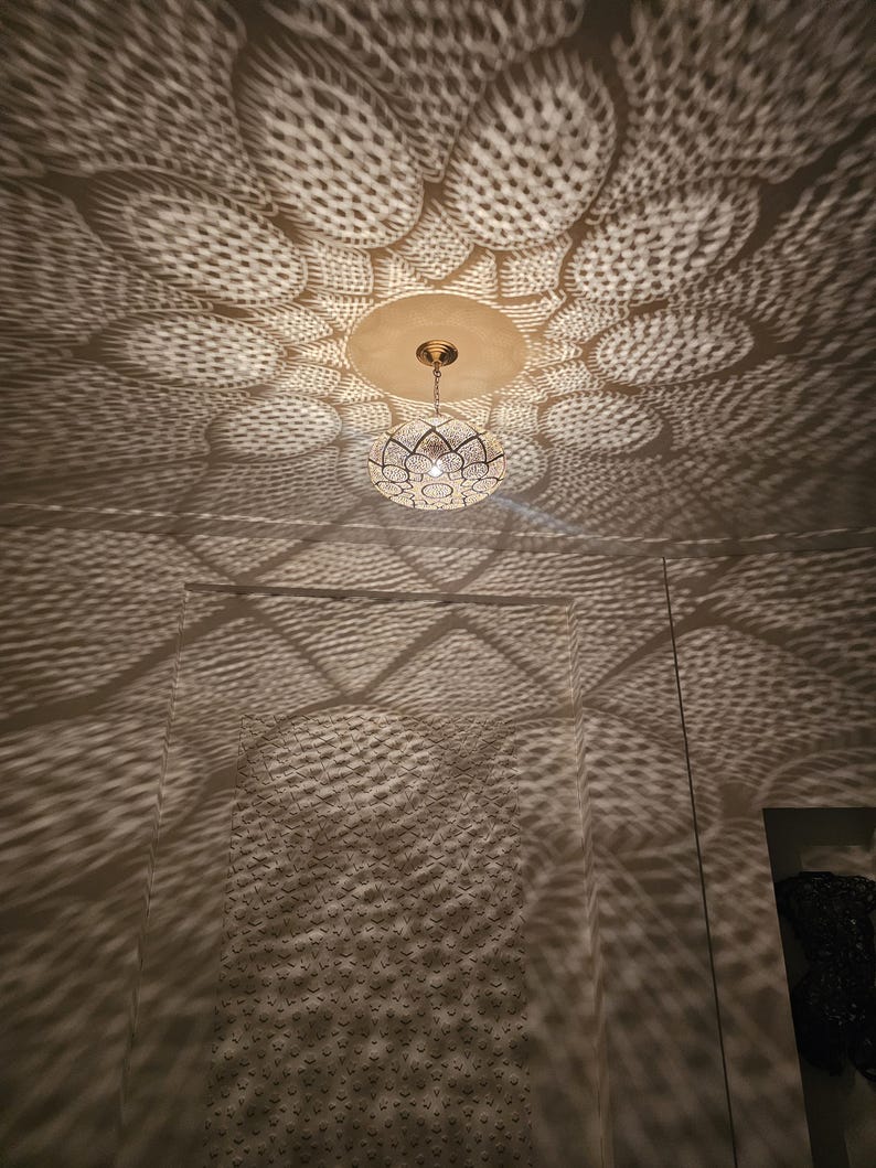 Order by Size : Moroccan handmade brass Ceiling pendant light ( Munira )