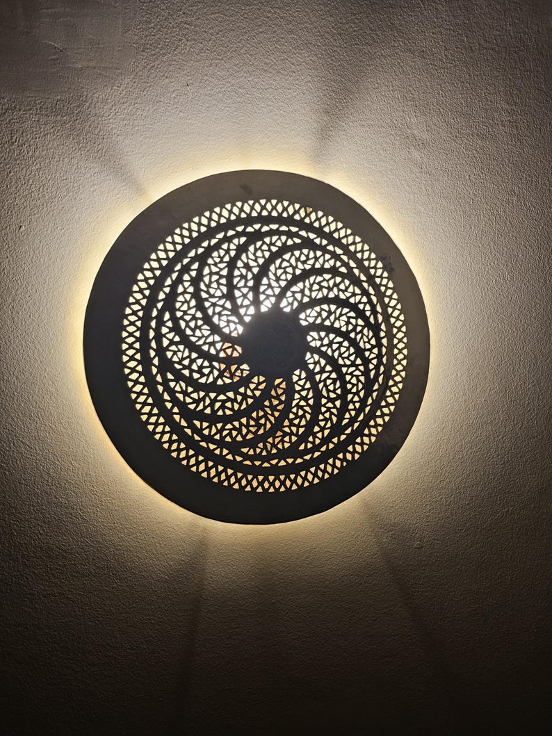 Order by Size : Moroccan handmade brass round wall light lamp (gulmima)