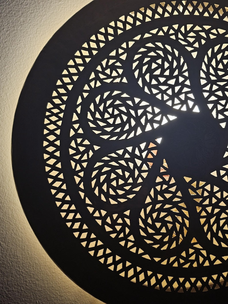Order by Size : Moroccan handmade brass round wall light lamp (chefchaouen)