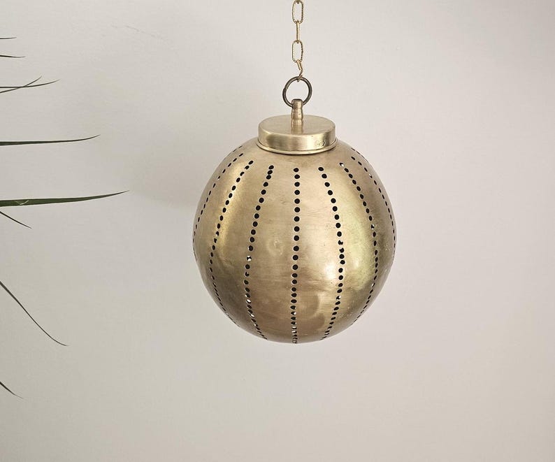 Order by Size : Moroccan Handmade Brass Ceiling Pendant Light (Riham)