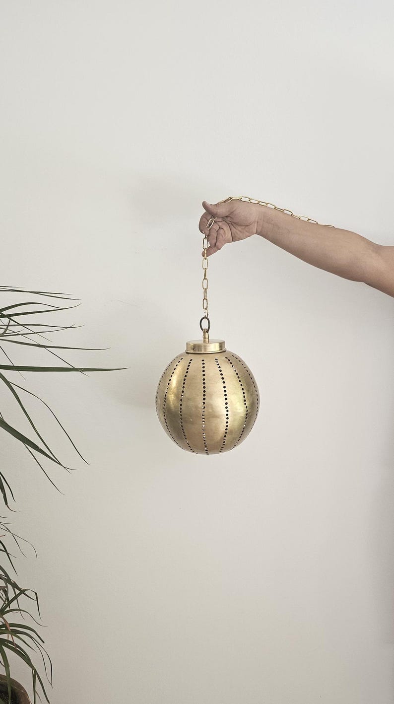 Order by Size : Moroccan Handmade Brass Ceiling Pendant Light (Riham)