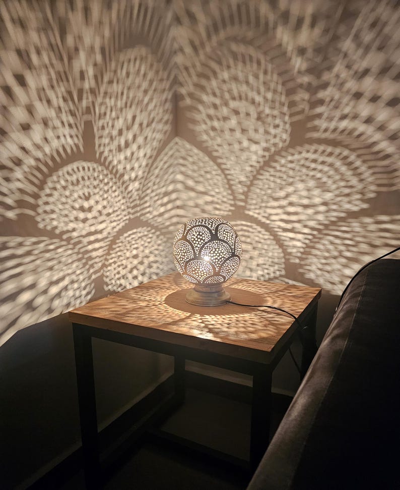 Order by Size : Moroccan Handmade Brass Table Lamp (Dahab)