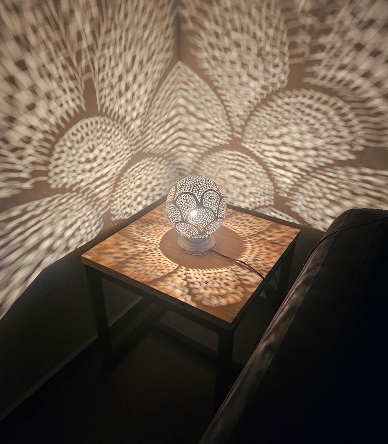 Order by Size : Moroccan Handmade Brass Table Lamp (Dahab)