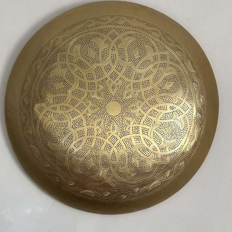 Order by Size : Moroccan handmade brass round wall light lamp (Tinghir)