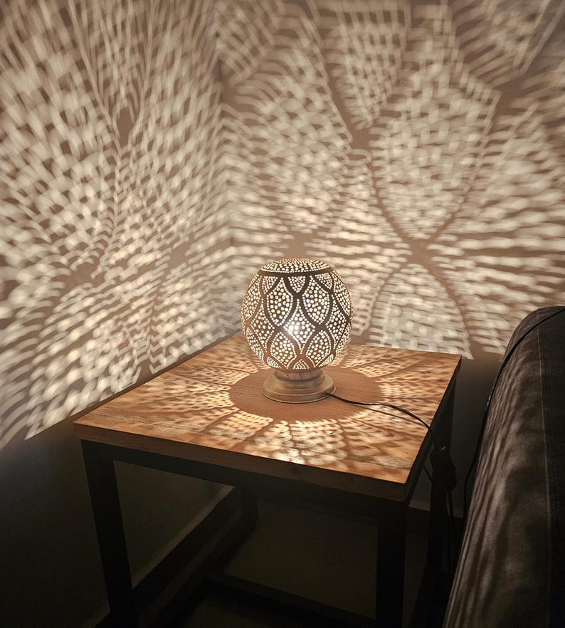 Order by Size : Moroccan Handmade Brass Table Lamp (Turath)