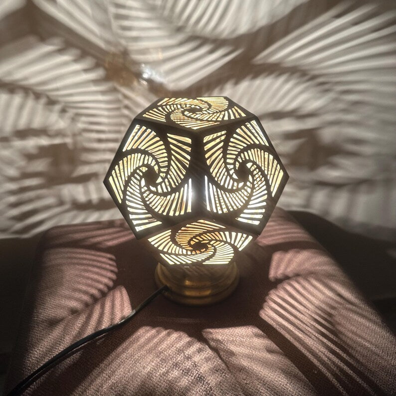 Moroccan Handmade Brass Table Lamp (Atheer)