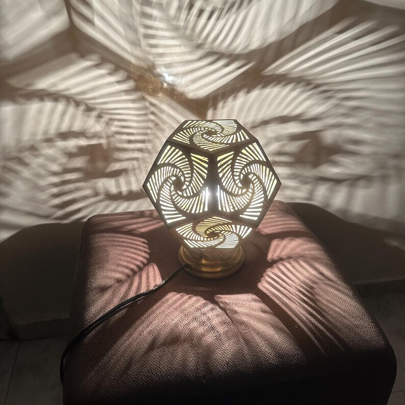 Moroccan Handmade Brass Table Lamp (Atheer)