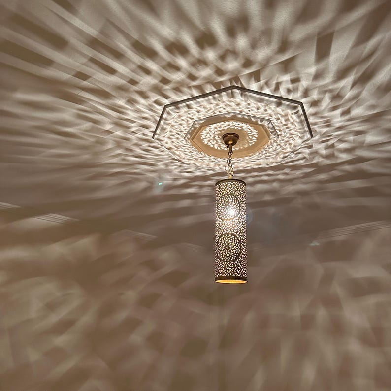 Order by Size : Moroccan Handmade Brass Ceiling Pendant Light (Mala)