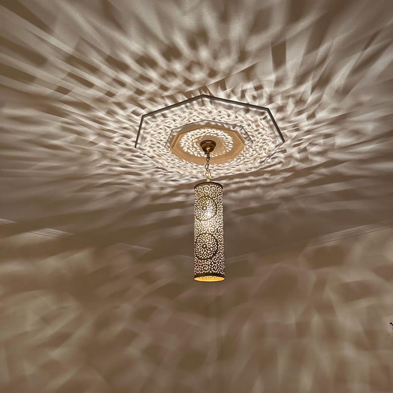 Order by Size : Moroccan Handmade Brass Ceiling Pendant Light (Mala)
