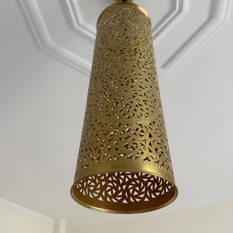 Order by Size : Moroccan Handmade Brass Ceiling Pendant Light (Mala)