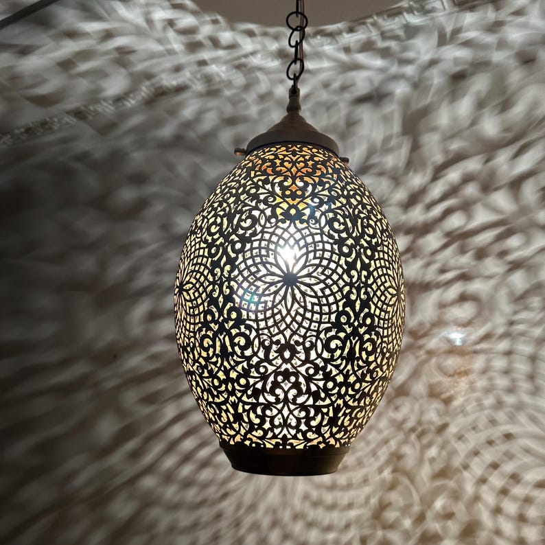 Order by Size : Moroccan Handmade Brass Ceiling Pendant Light (Ouma)