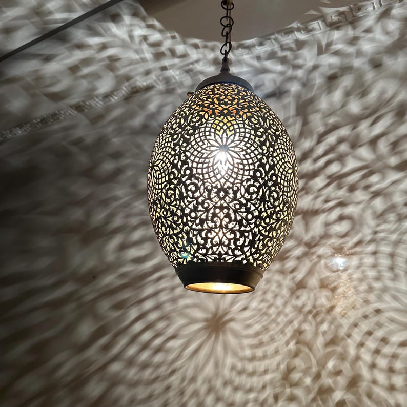 Order by Size : Moroccan Handmade Brass Ceiling Pendant Light (Ouma)