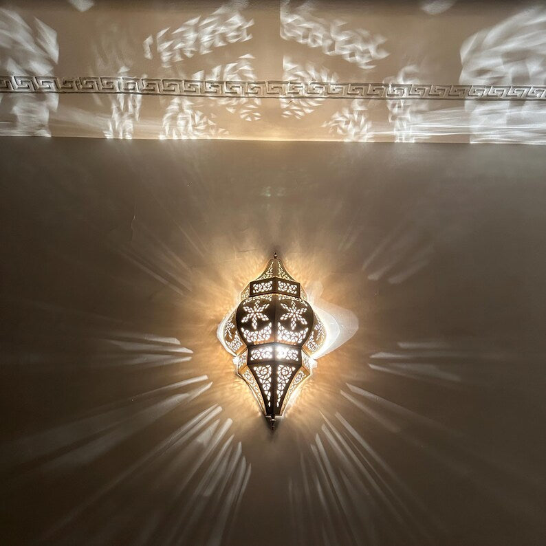 Moroccan handmade sconce brass wall light (Ayla)