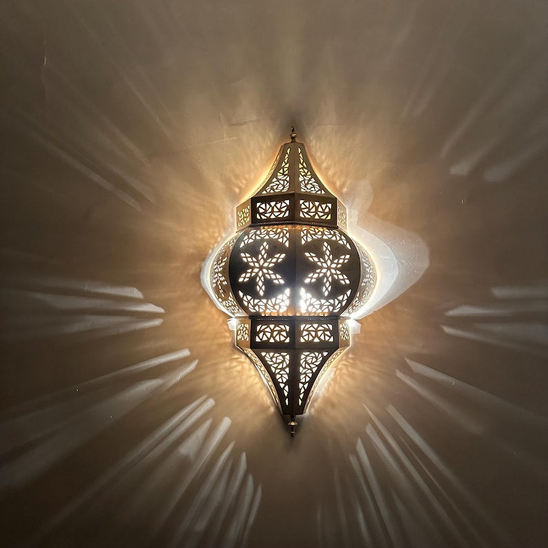 Moroccan handmade sconce brass wall light (Ayla)